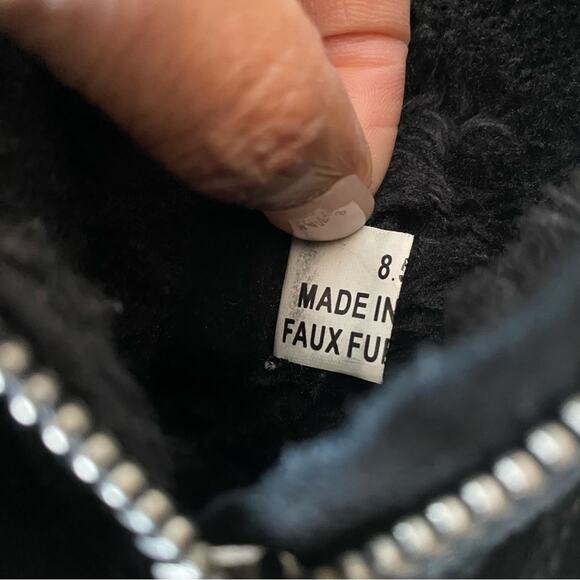 J Slides Suede Boots‎ Size 8.5 Faux Fur Lining Platform Indie Grunge Winter - Picture 8 of 11